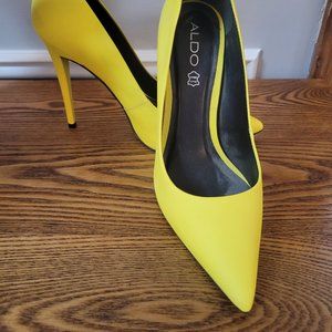 Yellow Aldo pumps